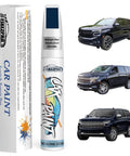 Midnight Blue Metallic Touch Up Paint for Chevrolet Exact Color Match Scratch Repair Pen next to Chevrolet vehicles.