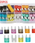 Car Blade Fuse Kit 1000 Pieces Set For Auto And Truck Premium Blade Fuses in assorted colors with a clear plastic case.