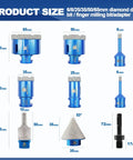 Diamond Core Drill Bit Set For Porcelain Tile Ceramic Marble Granite Drilling Includes 6mm 8mm 25mm 35mm 50mm 65mm Diamond Bits 10