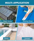 Multi-application uses of outdoor fluorocarbon butyl sealant tape for RVs and boats on glass, roofing sheets, wood, and cement.
