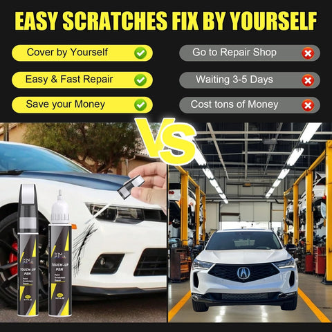Comparison of Acura Platinum White Pearl Touch Up Paint Kit vs repair shop with DIY benefits for scratch removal on Acura vehicle