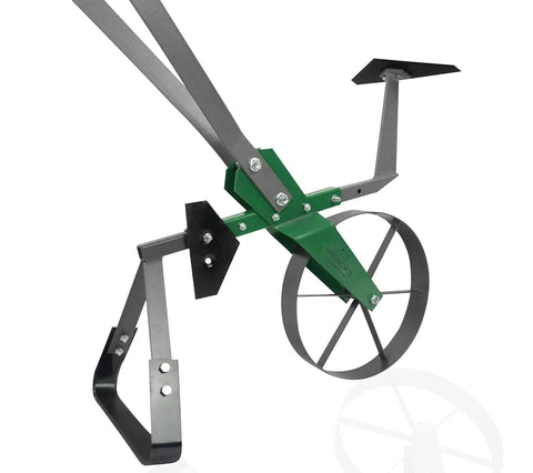 High Wheel Garden Cultivator With Self Cleaning Steel Wheel Hoe And Modular Plow For Gardening, Heavy Duty Steel Construction