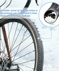 Close-up of a bike tire with inset showing Two Pack 700C Self Sealing Bike Tubes 35C To 43C Puncture Resistant AV48mm Valve in action.