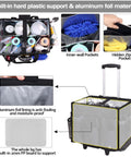 Extra Large Rolling Cleaning Caddy With Built In Hard Support Board And Detachable Trolley, showcasing inner-wall pockets and aluminum foil material.