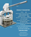 Lock In Perfect Portions Every Time With This Solid 36 Piece Stainless Steel Dough Divider And Reliable Portioner displaying product parameters and dimensions.