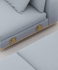 Two Pack Couch Clip Furniture Connecting Fixture for Sectional Sofas, Universal Interlock Bracket Set installed on grey sofa