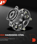 Close-up of Rear Wheel Bearing And Hub Assembly 5 Lug Compatible With Honda Civic 2012, high hardness steel, 5-lug design.