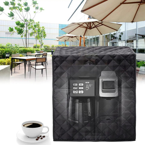 Universal Waterproof Coffee Maker Dust Cover With Anti Impact Cotton, Dual Pockets, Fits Most Dual Brew Machines Including Keurig K Duo