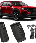 Mazda CX50 Interior Upgrade Kit 4 Pack Center Console Organizer Tray Armrest Storage Box and 2 Headrest Hooks for CX50 Hybrid Models