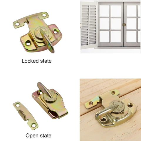 Rock Solid Two Pack Zinc Steel Table Leaf Locks And Align And Lock Buckle Connectors For Dining Extension Tables Plus Computer Workstations, locked and open states shown.
