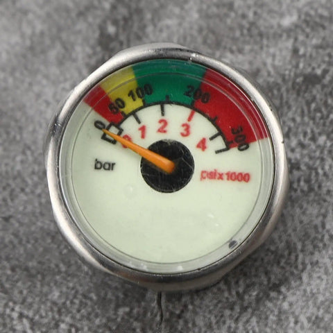 Scuba Diving Pony Bottle Pressure Gauge 300 Bar Waterproof Stainless Steel M10 Thread For Small Diving Cylinder Emergency Backup Tank