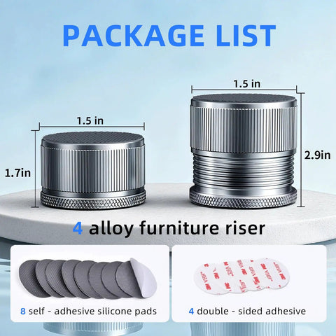 Heavy Duty Adjustable Metal Microwave Riser And Air Fryer Stand Elevators With Non Slip Pads Four Pack 2.9in height detail.