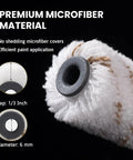 Close-up of 4 Inch Microfiber Paint Roller Set, 10 Pack Mini Roller Covers With 10 mm Nap, highlighting premium microfiber material.