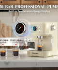 20 Bar Espresso Machine With Milk Frother Steam Wand For Latte And Cappuccino 2 In 1 Espresso Maker in a kitchen setting