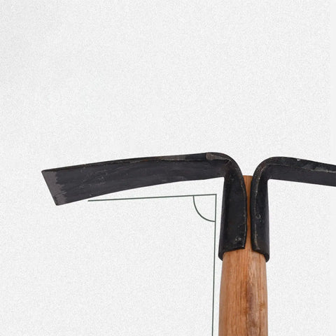 One Piece Forged Garden Pick Axe For Digging Weeding Turning Soil Planting And Intertillage Heavy Duty Workhorse with wood handle