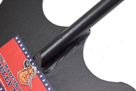 Close-up of the Heavy Duty Sod Lifter with 12 gauge steel head and fiberglass D grip handle, made in the USA.