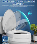 Elevated Toilet Seat 3 Inch Rise For Elongated Bowls Senior Mobility Booster shows thickened lid with anti-cracking material.