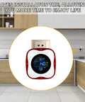 Four In One Plug In Carbon Monoxide And Gas Leak Detector with Real Time Display in modern kitchen setting.