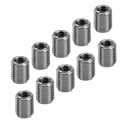 10Pcs Self Tapping Thread Inserts Kit M8x1 Male And M6x1 Female Threads With Extension Sleeve Conversion For Dope Solid Thread Upgrades And Quick Metal And Furniture Fixes, 303 stainless inserts