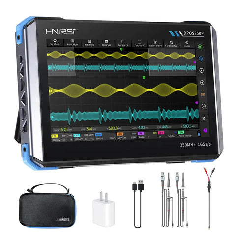 Pro Grade All In One Oscilloscope Kit With 350MHz Digital Phosphor Scope, 1GSa/s, 50MHz Signal Generator, 7 inch touchscreen