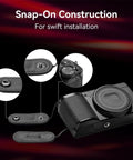 Camera Finger Strap With Dual Finger Grip For Ricoh GR Series Cameras Reduces Hand Strain During All Day Shoots, snap-on installation