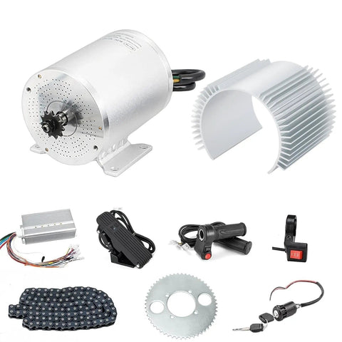Beast Power 1000W 48V Brushless Go Kart Motor Kit with 3500RPM No Load, 30A BLDC Controller, Handlebar Twist Grip, and Mounting Bracket