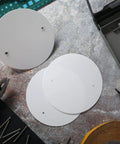 Six Pack White Round Ceiling Cover Plates With M3.5 Screws 5 Inch Blank Junction Box Covers For Fans And Ceiling Lights