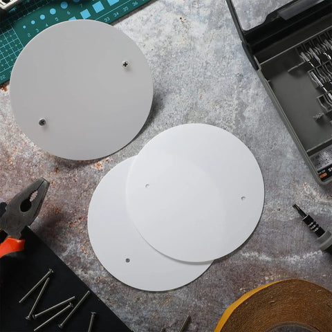Six Pack White Round Ceiling Cover Plates With M3.5 Screws 5 Inch Blank Junction Box Covers For Fans And Ceiling Lights