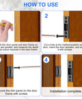 4-step installation guide for 4 Pack Heavy Duty Door Roller Catch Kit With Strike Plate, Silent Ball Catch, Top Of Door Mount