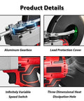 Product details of Heavy Duty Brushless Wire Tugger Electric Cable Pulling Machine, featuring aluminum gearbox and lead protection cover.