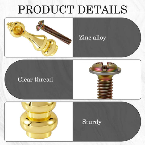 Heavy Duty Kirsite Shelf Brackets details with zinc alloy, clear thread, sturdy design for home decor storage.