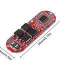 Five Piece Bulletproof BMS Battery Management System For 5 Series Lithium Ion Pack 21 Volt 25 Amp Continuous Charge And Discharge Protection Circuit Board, red PCB overview.