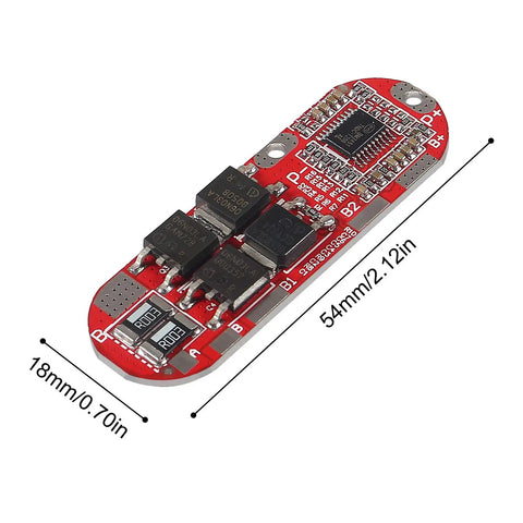 Five Piece Bulletproof BMS Battery Management System For 5 Series Lithium Ion Pack 21 Volt 25 Amp Continuous Charge And Discharge Protection Circuit Board, red PCB overview.