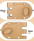 Heavy Duty Double Cylinder Door Lock With Jimmy-Resistant Design That Deters Forced Entry By Spreading Door Frames, gold finish close and open view