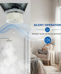 Qt80 Series Bathroom Fan Motor Replacement Compatible with 0695B000 shown with silent operation in bathroom setting