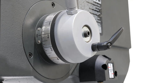 Precision depth control dial of Top Notch Benchtop Drill Press 1.5 HP 110V with digital display.