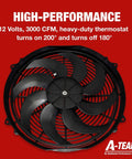 Heavy Duty 16 Inch Radiator Electric Cooling Fan Featuring Slick Reversible Push Pull Setup For Cars And Trucks To Deliver Killer 3000 CFM Airflow