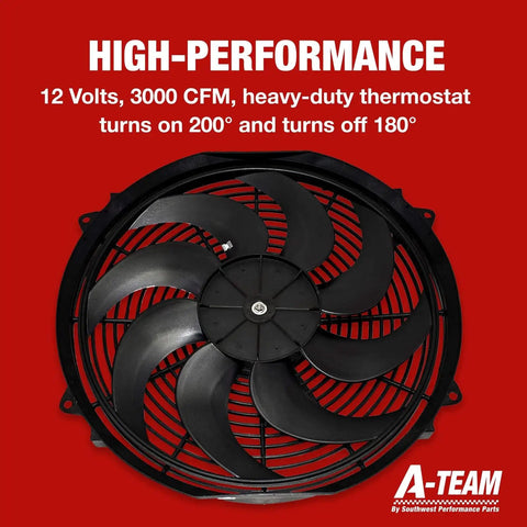 Heavy Duty 16 Inch Radiator Electric Cooling Fan Featuring Slick Reversible Push Pull Setup For Cars And Trucks To Deliver Killer 3000 CFM Airflow