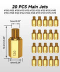 Carburetor Main Jet And Pilot Jet Kit For Keihin PWK CVK OKO KOSO Polini Carbs Includes 20 main jets with size chart