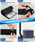 Installation steps for Outdoor AC Pipe Insulation Sleeve Wrap 3-Layer 600D Oxford Cover For Outside Hoses 72x10.2 Inches
