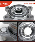 Two Rear Wheel Bearing And Hub Assemblies Set For Nissan Rogue 2021 2022 2023 2024 AWD With Five Lug Fits Both Rear Sides Replacement Kit Bolt Right Up Plug And Play OEM Style Premium Quality close-up view