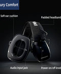 Electronic Shooting Ear Protection Muffs With 30 dB NRR And 0.01s Reaction Time, showing padded headband and ear cushion design.