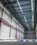 8 Foot LED Shop Light With 140W Output And 17000 Lumens, 5000K Daylight, U Shaped Three Rows Design installed in warehouse