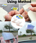 Rock Solid Transponder Mounting Strips For Windshield Toll Tags Heavy Duty Dual Lock Tape application method and prep wipes shown.