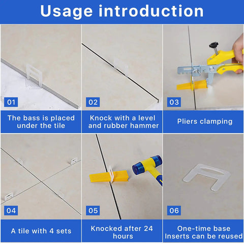 Usage instructions for Pro Grade Tile Leveling Clips And Spacers Kit With Four Thousand Two Hundred Pieces For Ceramic Tile And Stone Installations