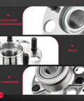Rear Wheel Bearing And Hub Assembly 2 Pack For 5 Lug Vehicles Fits Acura TL 2004 2008 And Honda Accord 2006 2007 close-up view