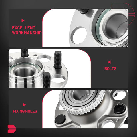 Rear Wheel Bearing And Hub Assembly 2 Pack For 5 Lug Vehicles Fits Acura TL 2004 2008 And Honda Accord 2006 2007 close-up view
