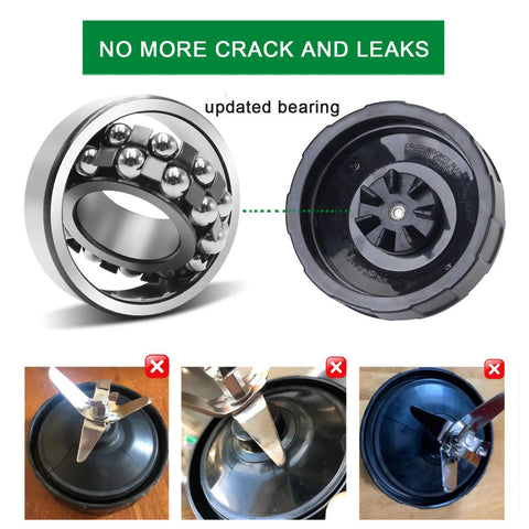 Updated bearing and 7 Fin Blender Blade Replacement Compatible With Auto IQ Blenders, 7 Blade Set for popular models shown.