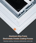 Close-up of Top Notch Decorative Aluminum Air Vent Cover And Louvered Access Panel With Pre Filter Grille, showing alloy frame and filter.