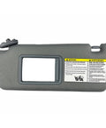 Tacoma Sun Visor Replacement Pair With Clips For 2005 To 2015 Models Driver And Passenger Side Gray With Mirror Slide Extension Non Illuminated Direct Fit Replaces 74320-04181-B1, view of gray sun visor with mirror and extension slide.